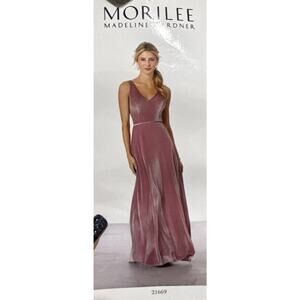 MORI LEE madeline gardner stretch velvet bridesmaid dress Prom Y2K *needs Repair